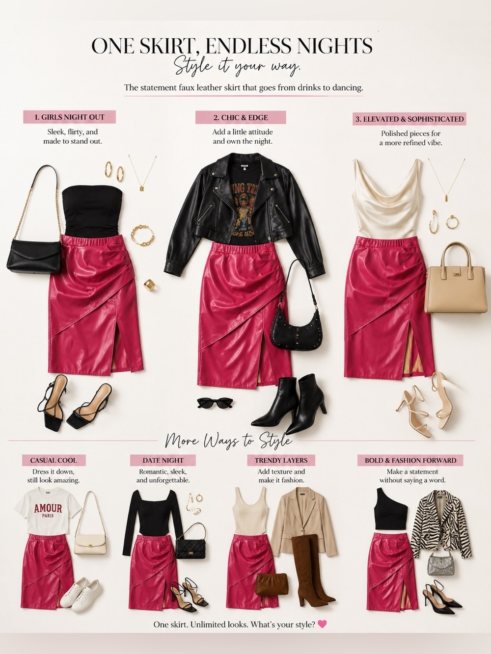 Kate Kasin Faux Leather Midi Skirt - M - Picture 2 of 6